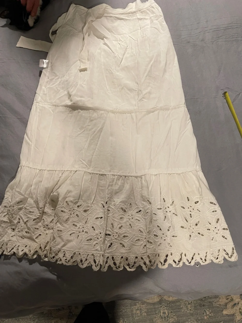 Double D Ranch Cream Tiered Battenberg Lace Maxi Skirt - Picture 7 of 12